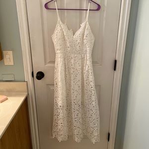 White lace midi dress